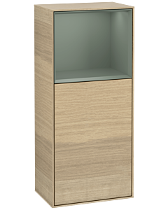 Villeroy und Boch Finion side cabinet G500GMPC 41.8x93.6cm, left, Emotion, shelf above olive matt, Oak Veneer