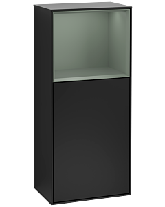 Villeroy und Boch Finion side cabinet G500GMPD 41.8x93.6cm, left, Emotion, shelf above olive matt, black matt lacquer