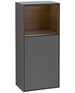 Villeroy und Boch Finion side cabinet G500GNGK 41.8x93.6cm, left, Emotion, shelf above walnut veneer, anthracite matt