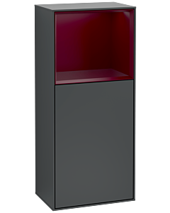 Villeroy und Boch Finion side cabinet G500HBHG 41.8x93.6cm, left, Emotion, shelf above Peony Matt , Midnight Blue Matt Lacquer