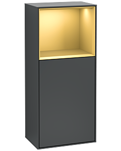 Villeroy und Boch Finion side cabinet G500HFHG 41.8x93.6cm, left, Emotion, shelf above gold matt, midnight Blue Matt Lacquer