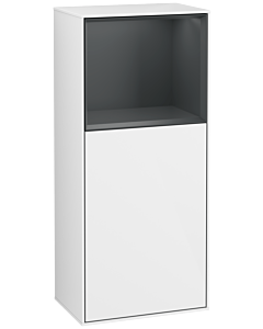 Villeroy und Boch Finion Seitenschrank G500HGGF 41,8x93,6cm, links, Emotion, Regal oben Midnight Blue Matt, Glossy white lacquer