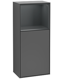 Villeroy und Boch Finion Seitenschrank G500HGGK 41,8x93,6cm, links, Emotion, Regal oben Midnight Blue Matt, Anthracite matt