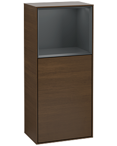 Villeroy und Boch Finion Seitenschrank G500HGGN 41,8x93,6cm, links, Emotion, Regal oben Midnight Blue Matt, Walnut veneer