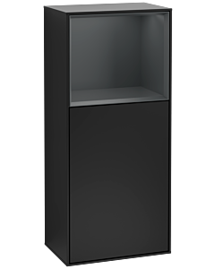 Villeroy und Boch Armoire latérale Finion G500HGPD 41.8x93.6cm, gauche, émotion, étagère au-dessus de minuit Blue mat, laqué noir mat