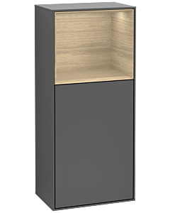 Villeroy und Boch Finion side cabinet G500PCGK 41.8x93.6cm, left, Emotion, top shelf Oak Veneer , anthracite matt