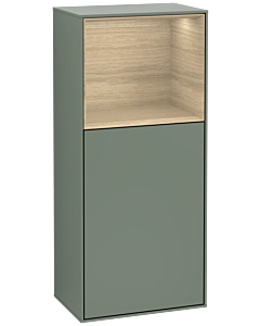Villeroy und Boch Finion side cabinet G500PCGM 41.8x93.6cm, left, Emotion, shelf above Oak Veneer , Olive Matt Lacquer