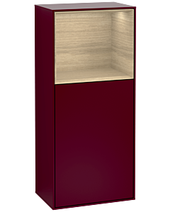 Villeroy und Boch Finion side cabinet G500PCHB 41.8x93.6cm, left, Emotion, shelf above Oak Veneer , Peony Matt