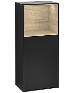 Villeroy und Boch armoire latérale Finion G500PCPD 41.8x93.6cm, gauche, émotion, étagère au-dessus de Oak Veneer , laqué noir mat
