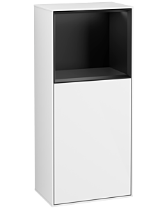 Villeroy und Boch Finion side cabinet G500PDGF 41.8x93.6cm, left, Emotion, shelf above black matt, glossy white lacquer