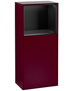 Villeroy und Boch Finion side cabinet G500PDHB 41.8x93.6cm, left, Emotion, shelf above black matt, Peony Matt