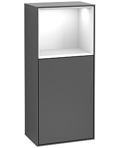 Villeroy und Boch Finion Seitenschrank G510GFGK 41,8x93,6cm, rechts, Emotion, Regal oben Glossy White, Anthracite matt