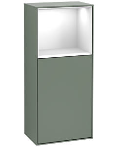 Villeroy und Boch Finion side cabinet G510GFGM 41.8x93.6cm, right, Emotion, shelf above Glossy White , Olive Matt Lacquer
