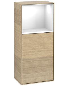 Villeroy und Boch Finion side cabinet G510GFPC 41.8x93.6cm, right, Emotion, shelf above Glossy White , Oak Veneer