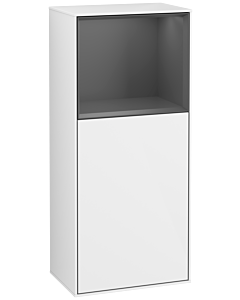 Villeroy und Boch Finion side cabinet G510GKGF 41.8x93.6cm, right, Emotion, shelf above anthracite matt, glossy white lacquer