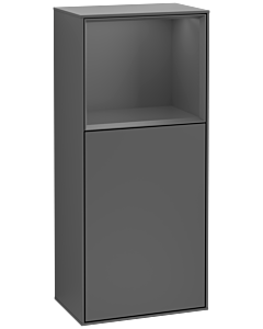 Villeroy und Boch Finion side cabinet G510GKGK 41.8x93.6cm, right, Emotion, top shelf anthracite matt, anthracite matt
