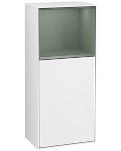 Villeroy und Boch Finion side cabinet G510GMGF 41.8x93.6cm, right, Emotion, shelf above olive matt, glossy white lacquer