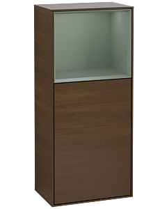 Villeroy und Boch Finion side cabinet G510GMGN 41.8x93.6cm, right, Emotion, shelf above olive matt, walnut veneer