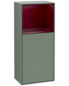 Villeroy und Boch Finion side cabinet G510HBGM 41.8x93.6cm, right, Emotion, shelf above Peony Matt , Olive Matt Lacquer