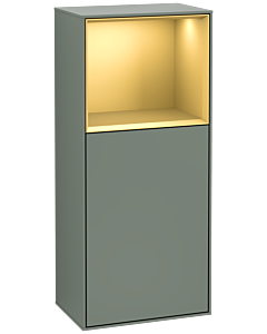 Villeroy und Boch Finion side cabinet G510HFGM 41.8x93.6cm, right, Emotion, shelf above gold matt, Olive Matt Lacquer