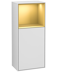 Villeroy und Boch Finion side cabinet G510HFMT 41.8x93.6cm, right, Emotion, shelf above matt gold, matt white lacquer