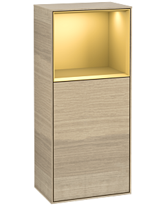 Villeroy und Boch Finion side cabinet G510HFPC 41.8x93.6cm, right, Emotion, shelf top gold matt, Oak Veneer