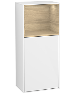 Villeroy und Boch Finion side cabinet G510PCGF 41.8x93.6cm, right, Emotion, shelf above Oak Veneer , Glossy white lacquer