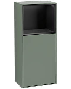 Villeroy und Boch Finion side cabinet G510PDGM 41.8x93.6cm, right, Emotion, shelf above black matt, Olive Matt Lacquer