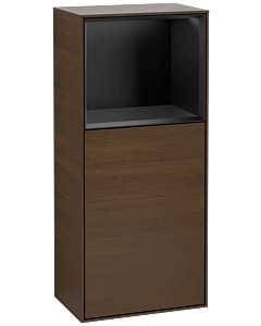 Villeroy und Boch Finion side cabinet G510PDGN 41.8x93.6cm, right, Emotion, shelf above matt black, walnut veneer