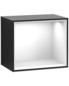 Villeroy und Boch Finion Regalmodul G580GFPD 41,8x35,6x27cm, Emotion, Regal Glossy White, Black matt lacquer