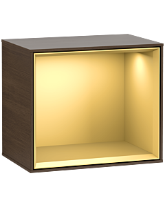 Villeroy und Boch Finion Regalmodul G580HFGN 41,8x35,6x27cm, Emotion, Regal Gold Matt, Walnut veneer