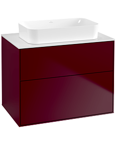 Villeroy und Boch Finion Waschtischunterschrank G63100HB 80x60,3x50,1mm, Wandbeleuchtung, Glass White Matt, Peony Matt