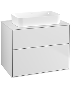 Villeroy und Boch Finion Waschtischunterschrank G63100MT 80x60,3x50,1mm, Wandbeleuchtung, Glass White Matt, White matt lacquer