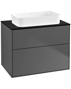 Villeroy und Boch Finion Villeroy und Boch G63200GK 80x60.3x50.1mm, éclairage mural, Verre Noir Mat, Anthracite mat