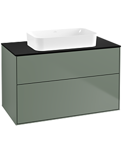 Villeroy und Boch Finion Villeroy und Boch G64200GM 100x60.3x50.1mm, éclairage mural, verre noir mat, Olive Matt Lacquer