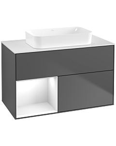 Villeroy und Boch Finion Villeroy und Boch Finion G651GFGK 100x60.3x50.1cm, shelf left Glossy white lacquer, anthracite matt