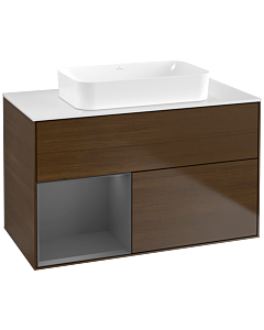 Villeroy und Boch Finion Villeroy und Boch Finion G651GKGN 100x60.3x50.1cm, shelf on the left anthracite matt, walnut veneer