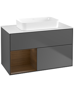Villeroy und Boch Finion Villeroy und Boch Finion G651GNGK 100x60.3x50.1cm, shelf on the left walnut veneer, anthracite matt