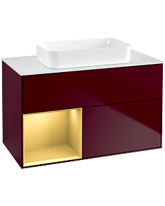 Villeroy und Boch Finion Villeroy und Boch G651HFHB 100x60.3x50.1cm, étagère gauche or mat, Peony Matt