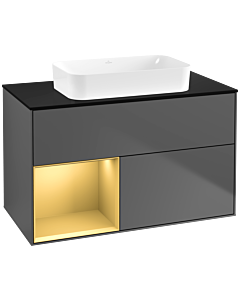 Villeroy und Boch Finion Villeroy und Boch G652HFGK 100x60.3x50.1cm, étagère gauche or mat, anthracite mat