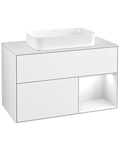 Villeroy und Boch Finion Villeroy und Boch G661GFGF 100x60.3x50.1cm, étagère à droite Laque blanc brillant, Laque blanc brillant