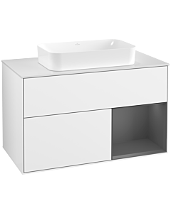 Villeroy und Boch Finion Villeroy und Boch Finion G661GKGF 100x60.3x50.1cm, shelf on the right anthracite matt, glossy white lacquer