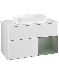 Villeroy und Boch Finion Villeroy und Boch Finion G661GMMT 100x60.3x50.1cm, shelf right Olive Matt Lacquer , white matt lacquer