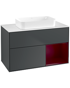 Villeroy und Boch Finion Waschtischunterschrank G661HBHG 100x60,3x50,1cm, Regal rechts Peony, Midnight Blue Matt Lacquer