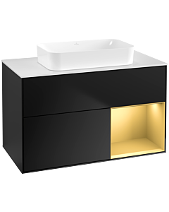 Villeroy und Boch Finion Villeroy und Boch Finion G661HFPD 100x60.3x50.1cm, shelf on the right gold matt, black matt lacquer