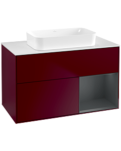Villeroy und Boch Finion Villeroy und Boch G661HGHB 100x60.3x50.1cm, étagère à droite Midnight Blue Matt Lacquer , Peony Matt