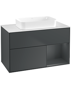 Villeroy und Boch Finion Waschtischunterschrank G661HGHG 100x60,3x50,1cm, Regal rechts Midnight Blue Matt Lacquer, Midnight Blue Matt Lacquer