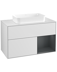 Villeroy und Boch Finion Villeroy und Boch G661HGMT 100x60.3x50.1cm, étagère à droite Midnight Blue Matt Lacquer , laqué blanc mat