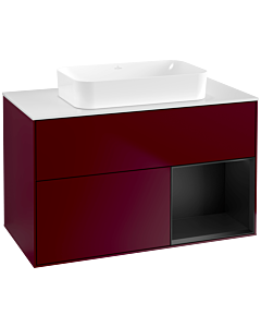 Villeroy und Boch Finion Villeroy und Boch Finion G661PDHB 100x60.3x50.1cm, shelf on the right black matt lacquer, Peony Matt