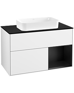 Villeroy und Boch Finion Villeroy und Boch Finion G662PDGF 100x60.3x50.1cm, shelf on the right Black matt lacquer, Glossy white lacquer